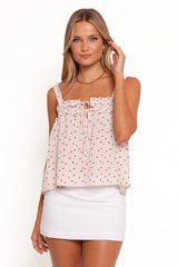 Renata Top - Red Floral
