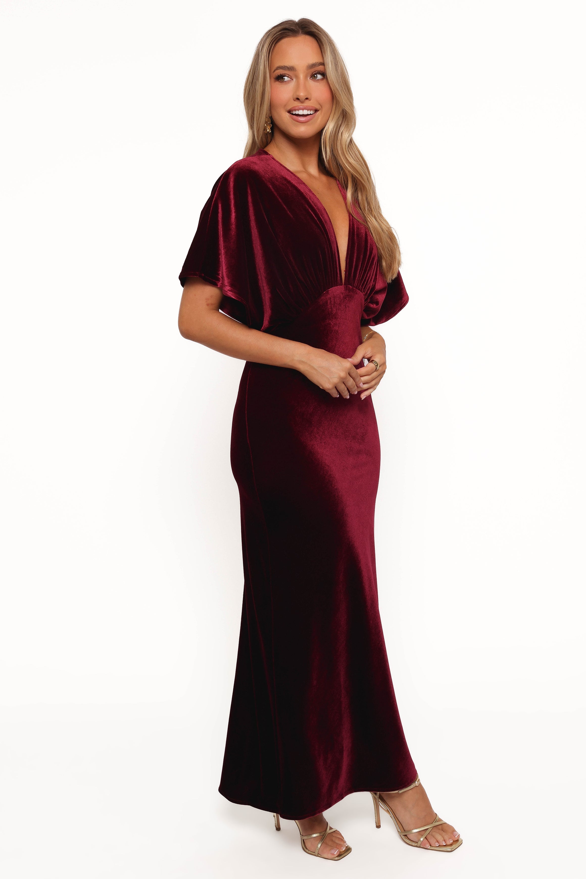 Ricki Velvet Maxi Dress - Wine