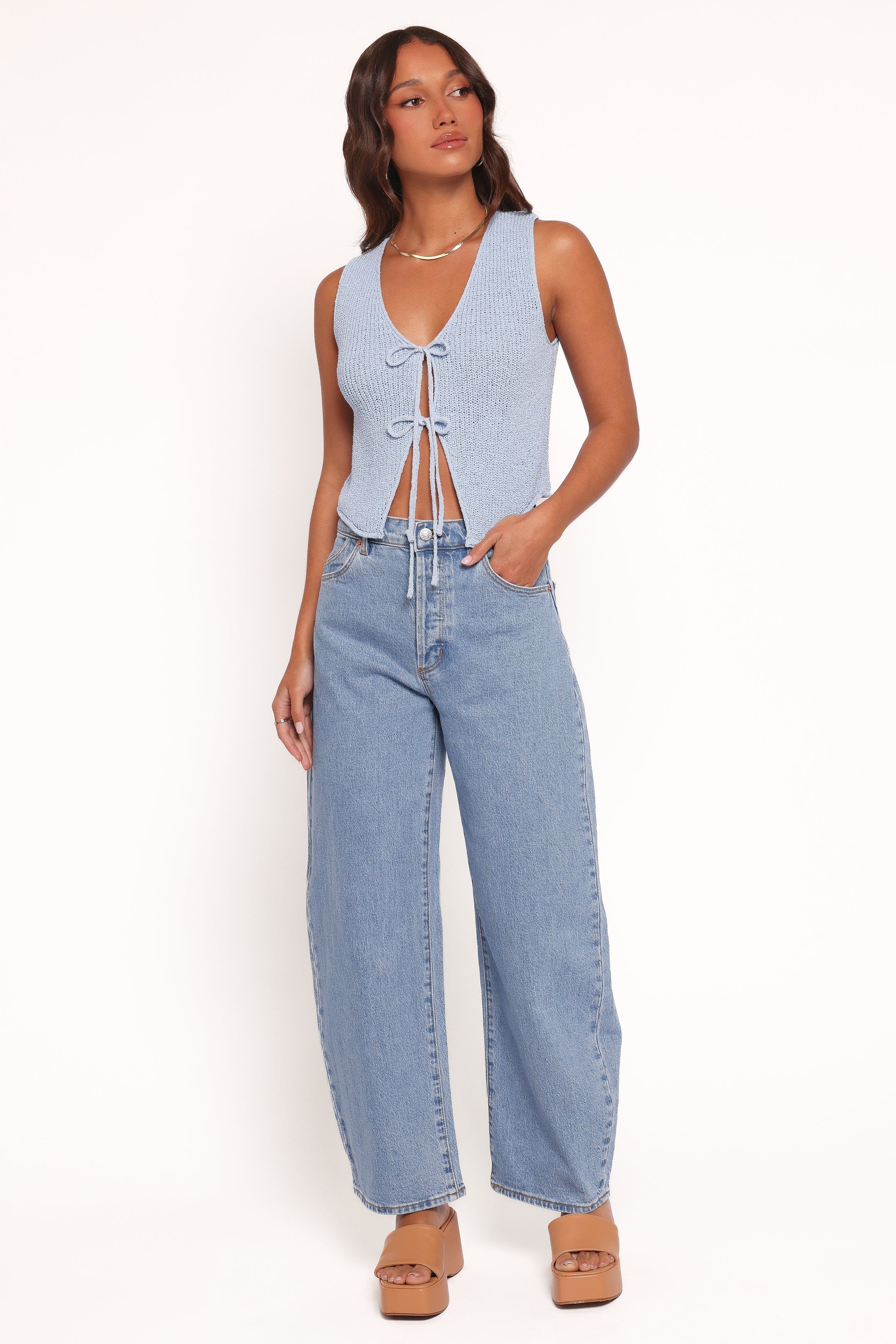 Kendall Knit Top - Light Blue