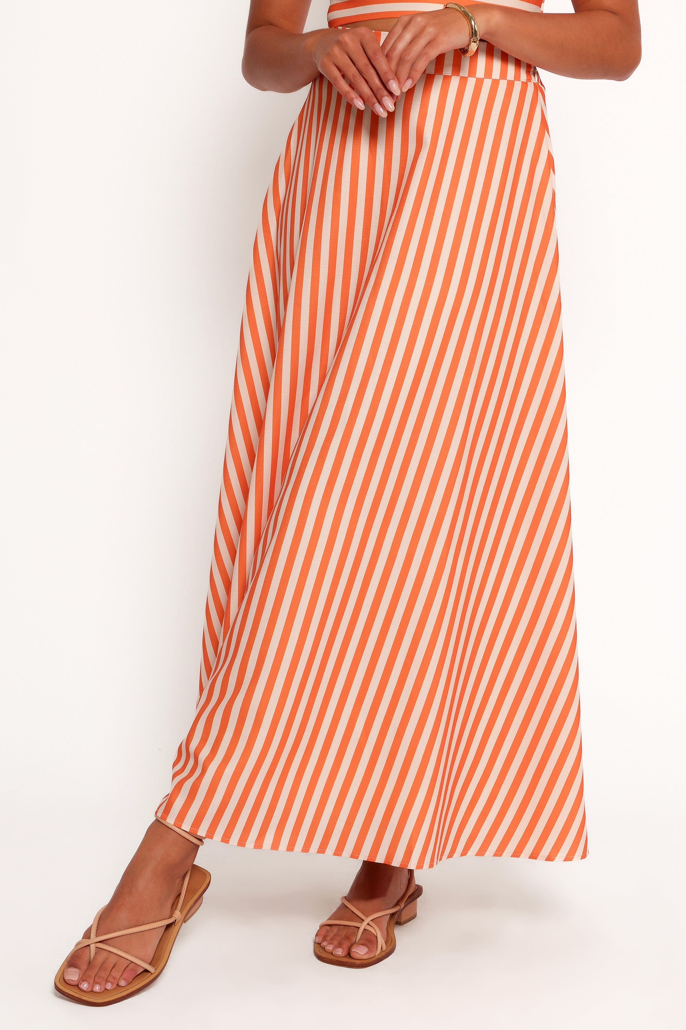 Serafina Two Piece Set - Orange Beige Stripe