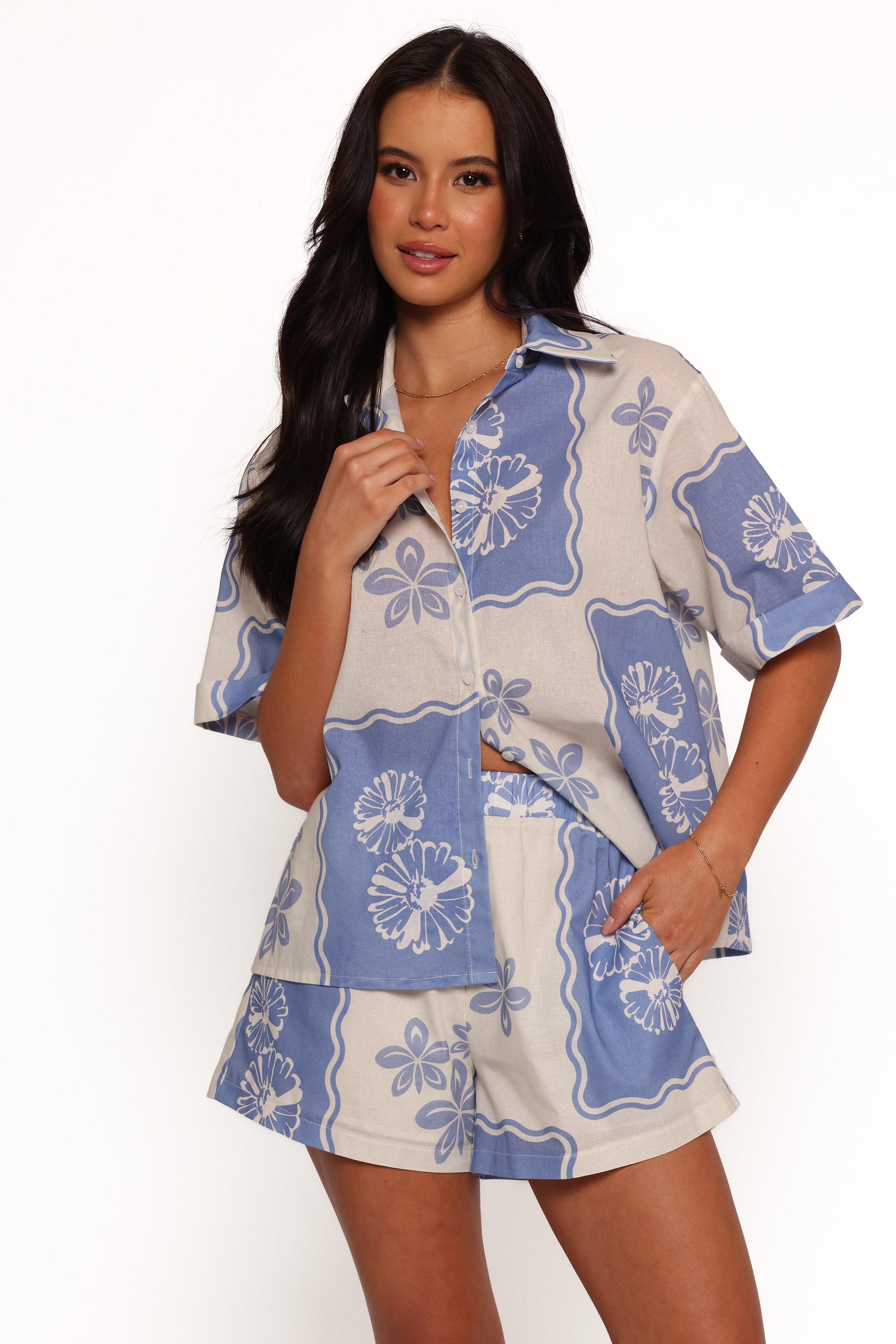 Shellie Shorts - Blue Dahlia