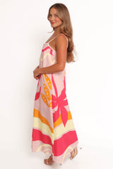 Sofia Maxi Dress - Pink Palm