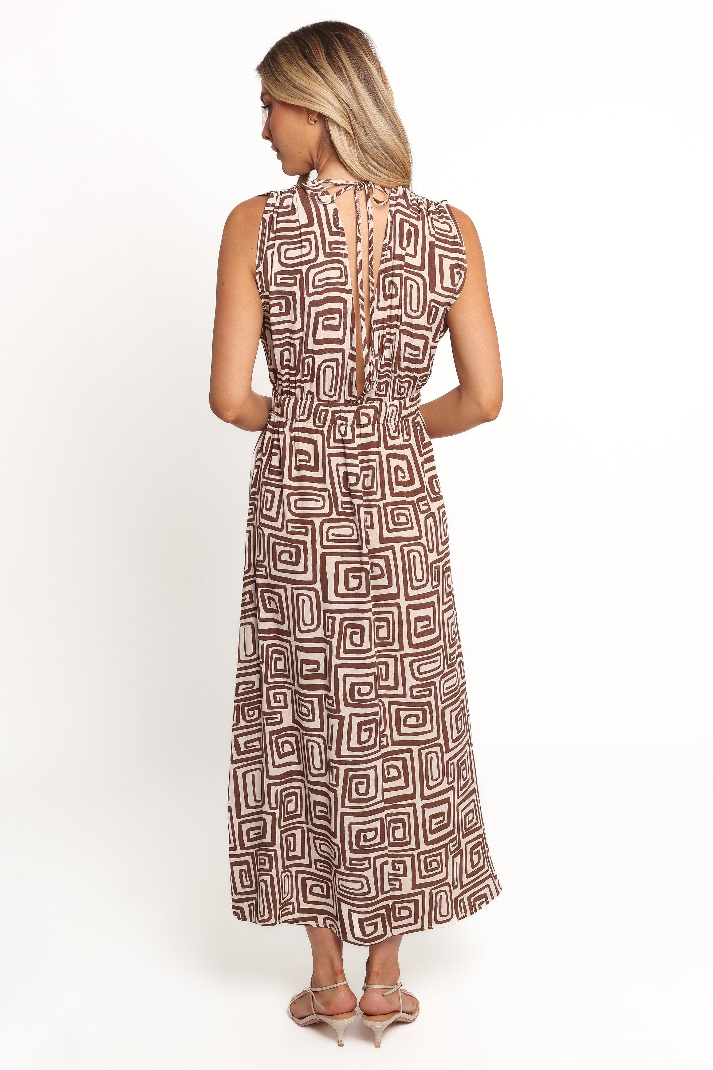 Solange Maxi Dress - Chocolate Brown Print