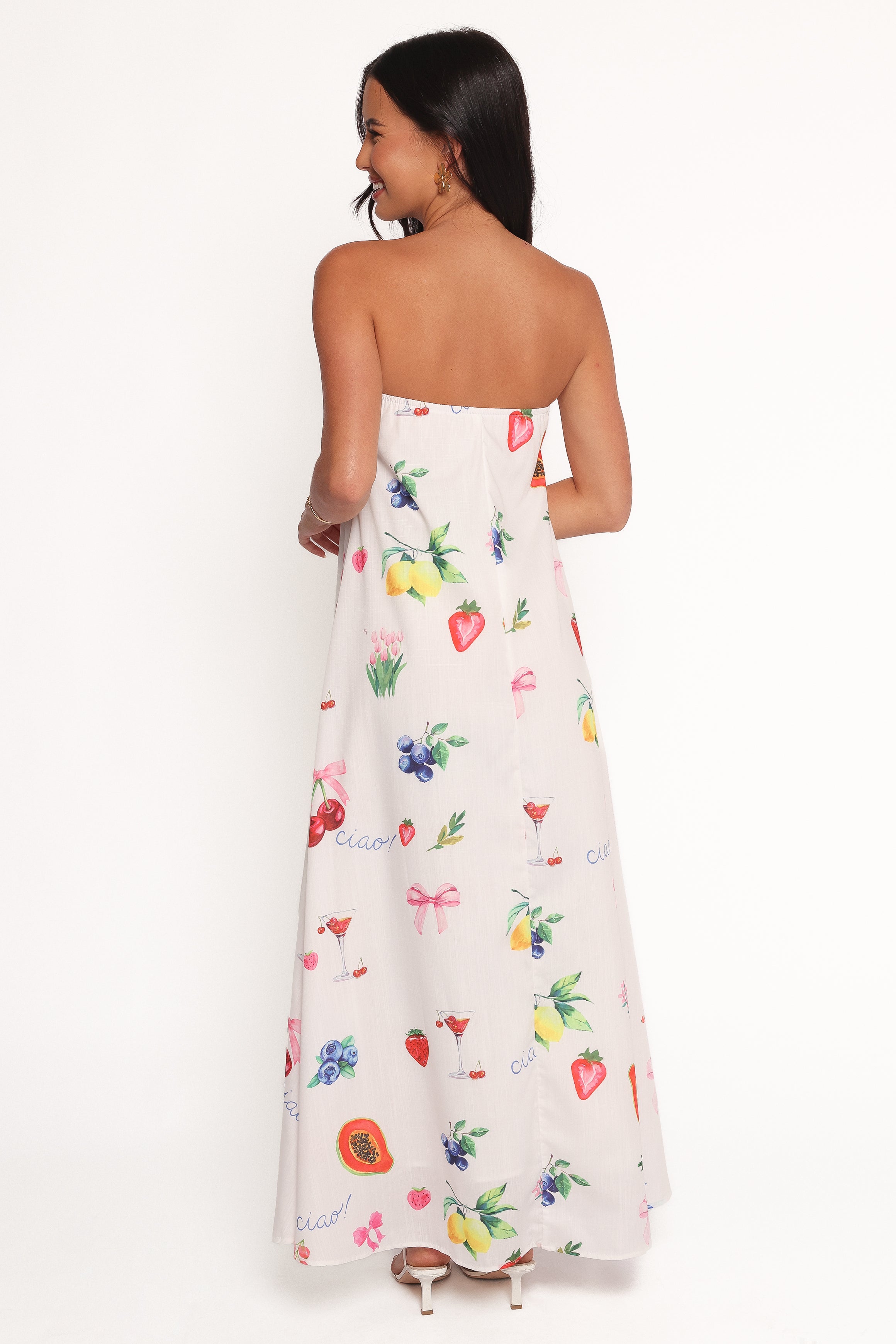 Soph Strapless Maxi Dress - Ciao Bow Print