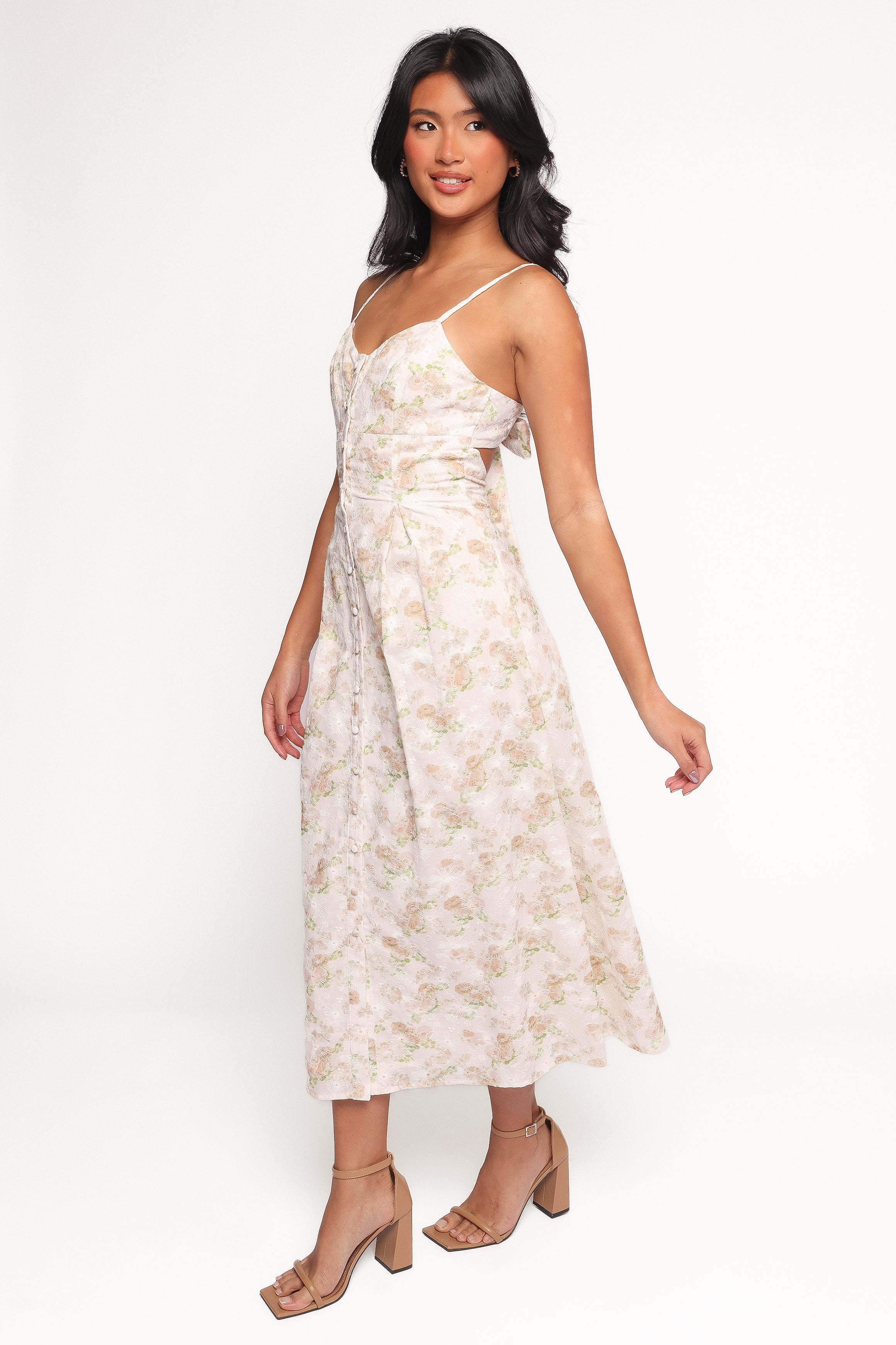 Teah Midi Dress - Pink Floral