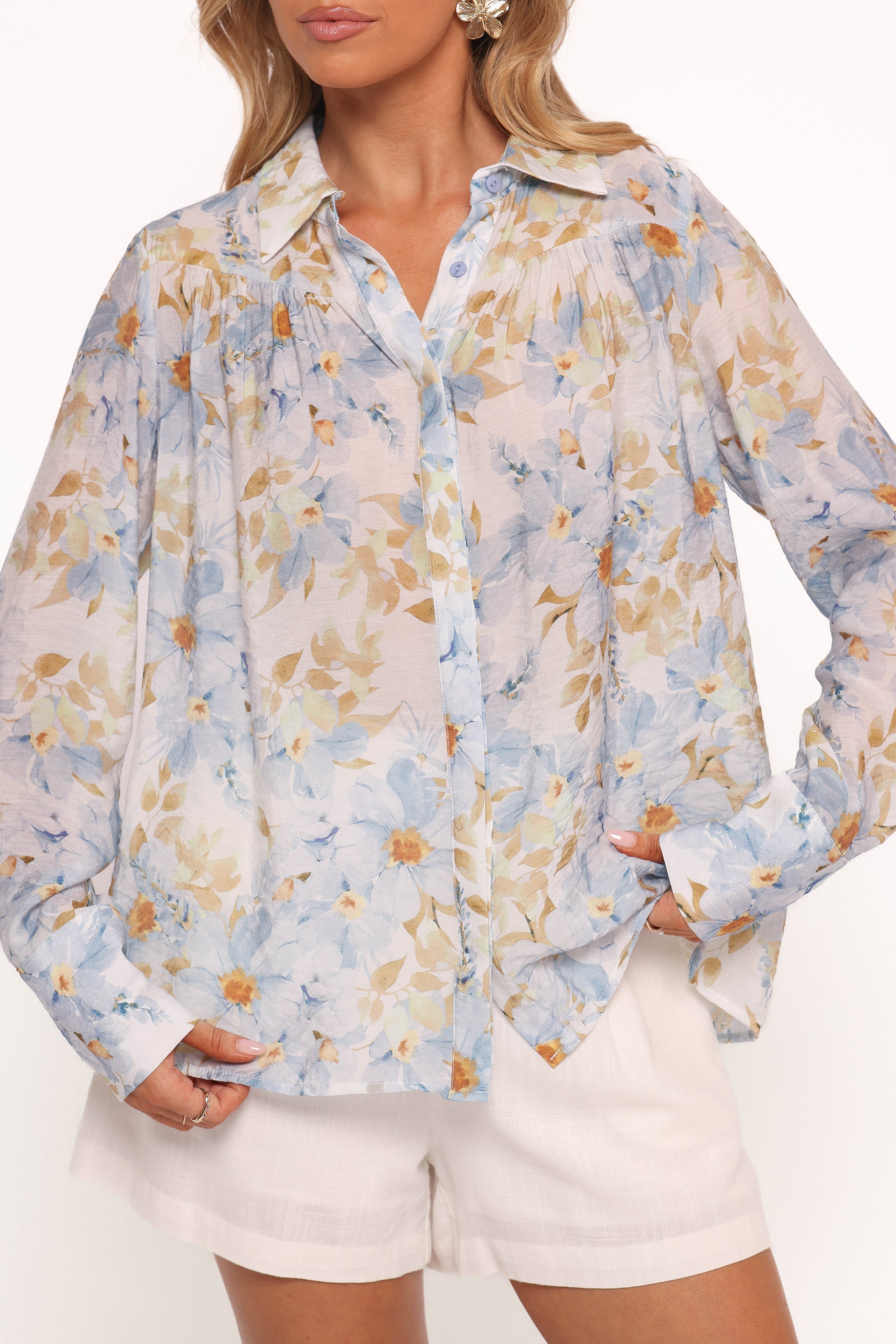 Adalee Top - Blue Floral