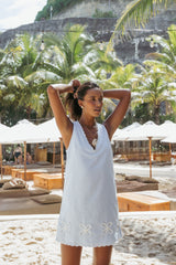 Thalia Mini Dress - Blue/White