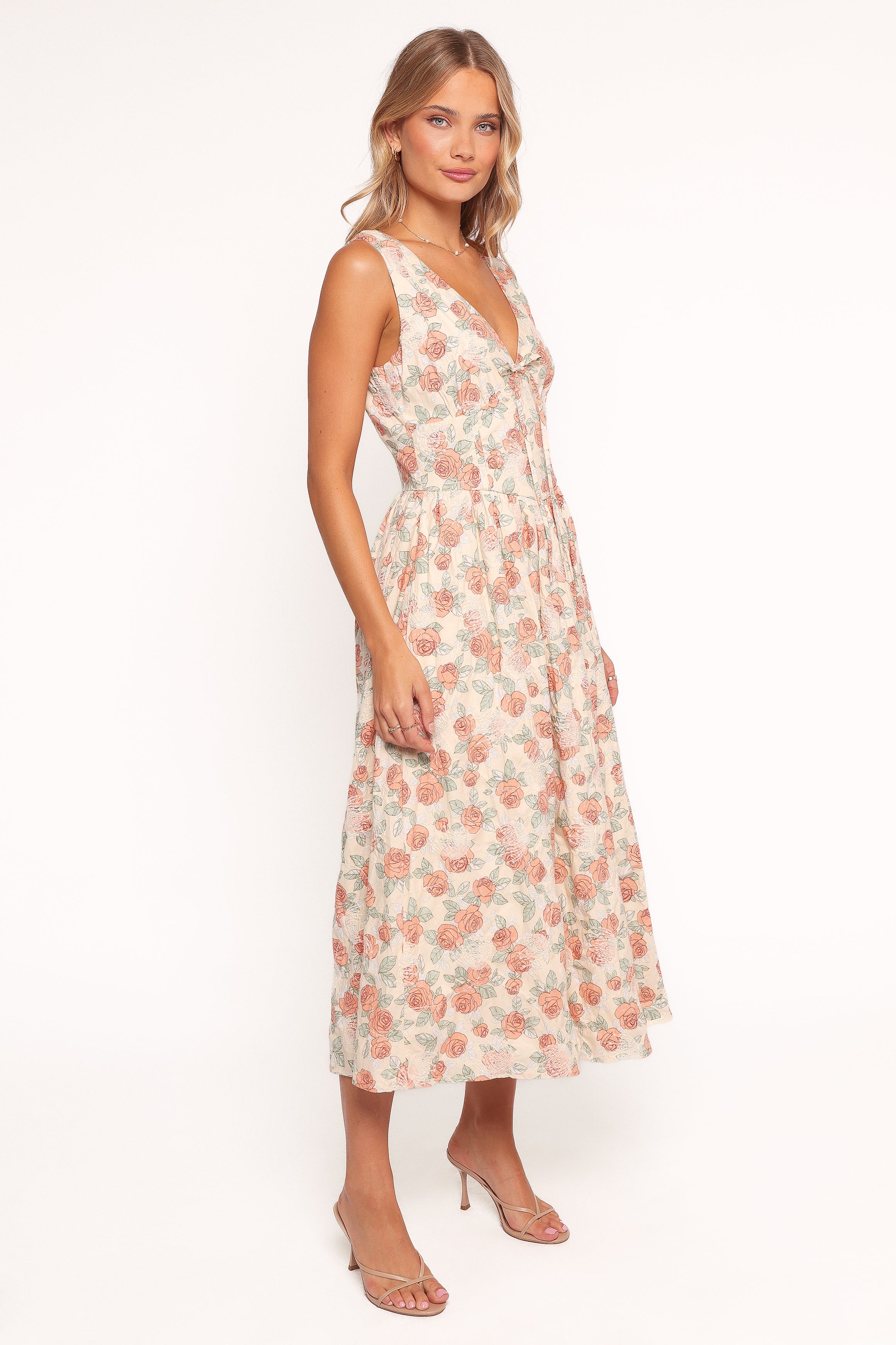 Velda Midi Dress - Pink Floral