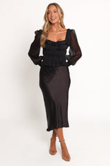 Vespera Smocked Top - Black