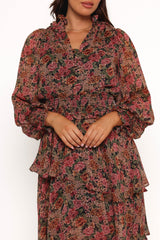 Vivian Midi Dress - Rose/Black