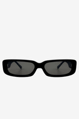 Sunny | Otra Black Slim Rectangular Sunglasses