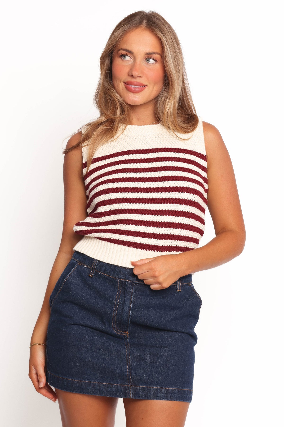 Wensie Knitted Top - Brown Stripe