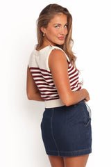 Wensie Knitted Top - Brown Stripe