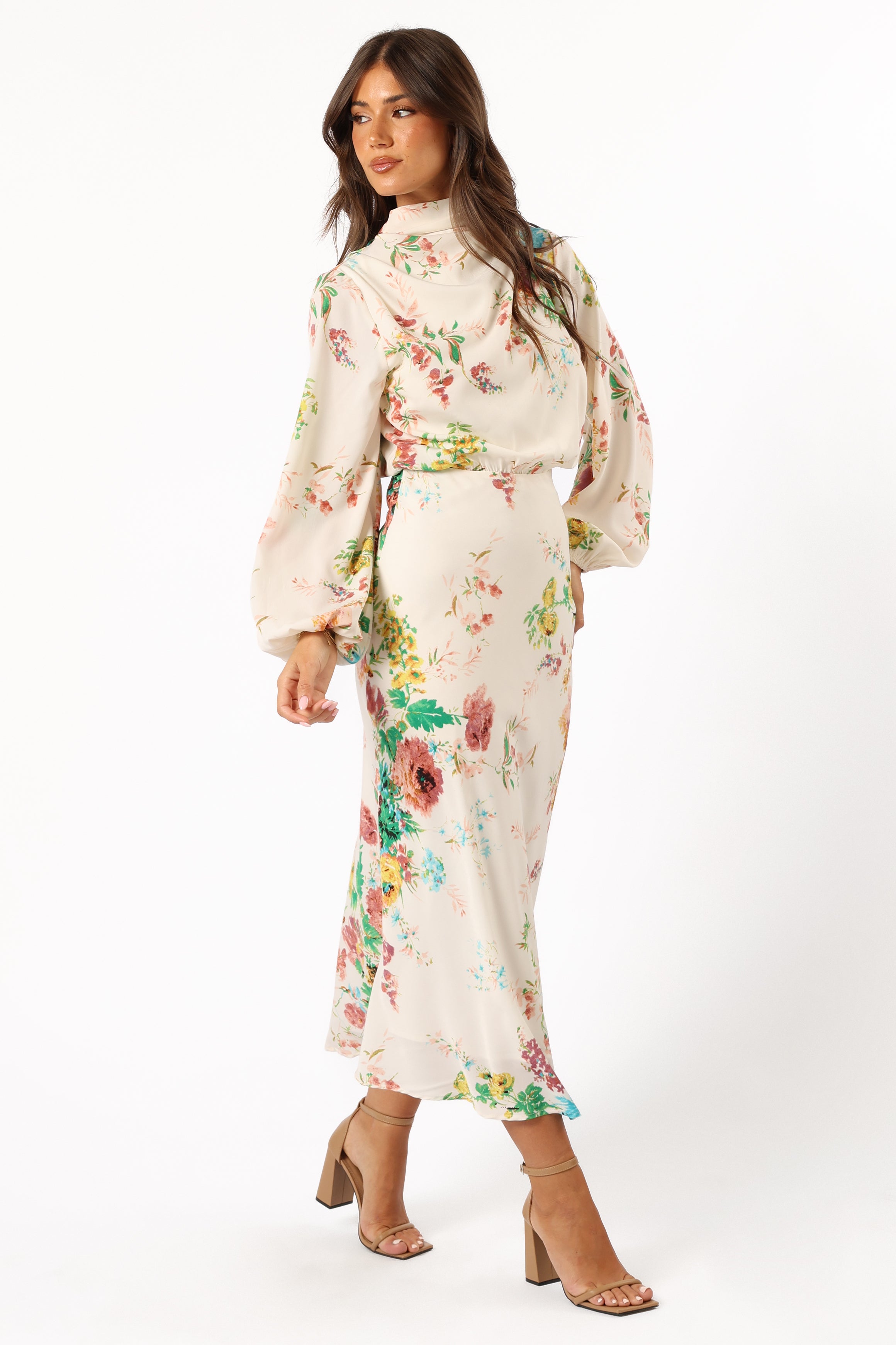 Sophia Long Sleeve Dress - White Floral