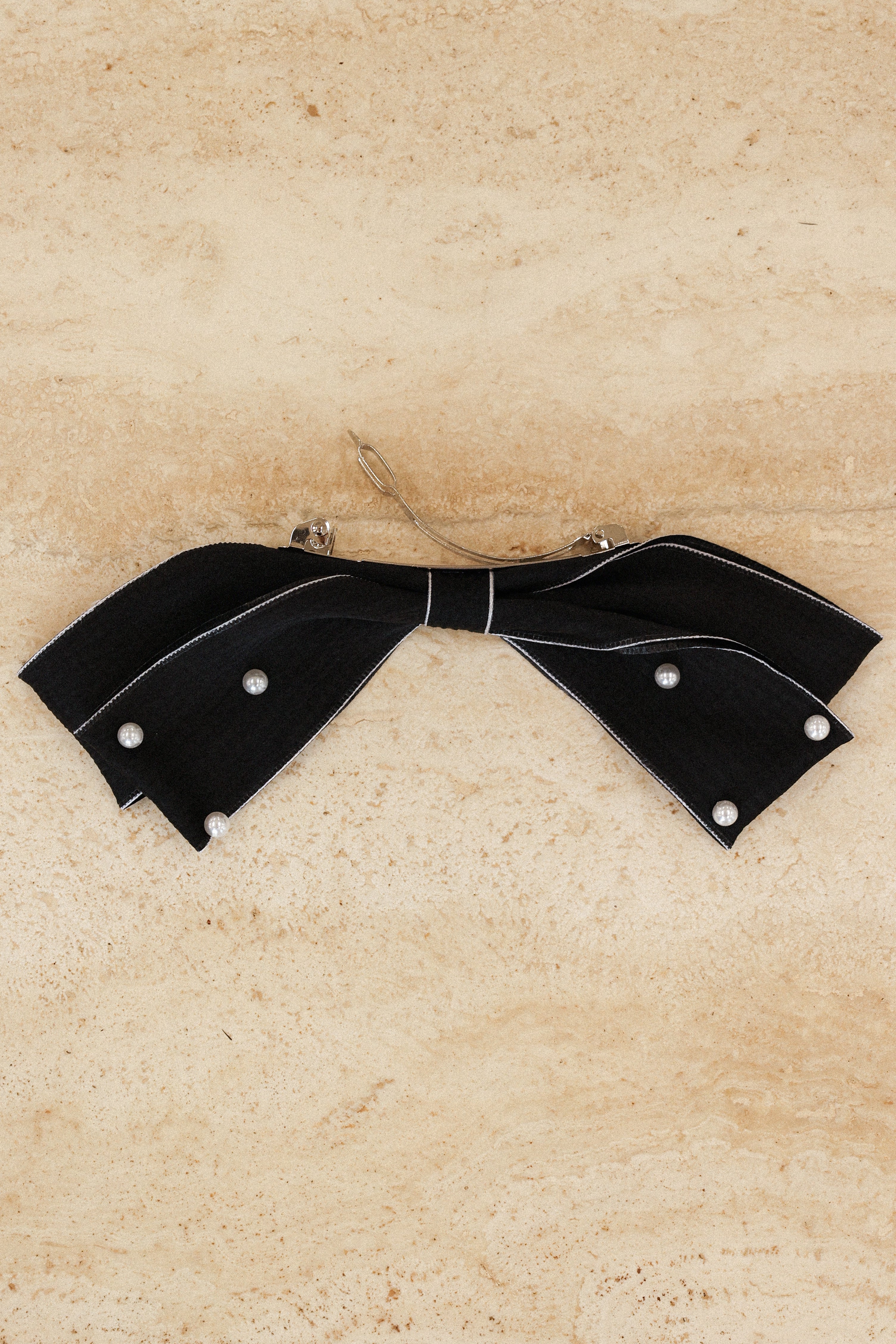 Astor Bow Hair Clip - Black