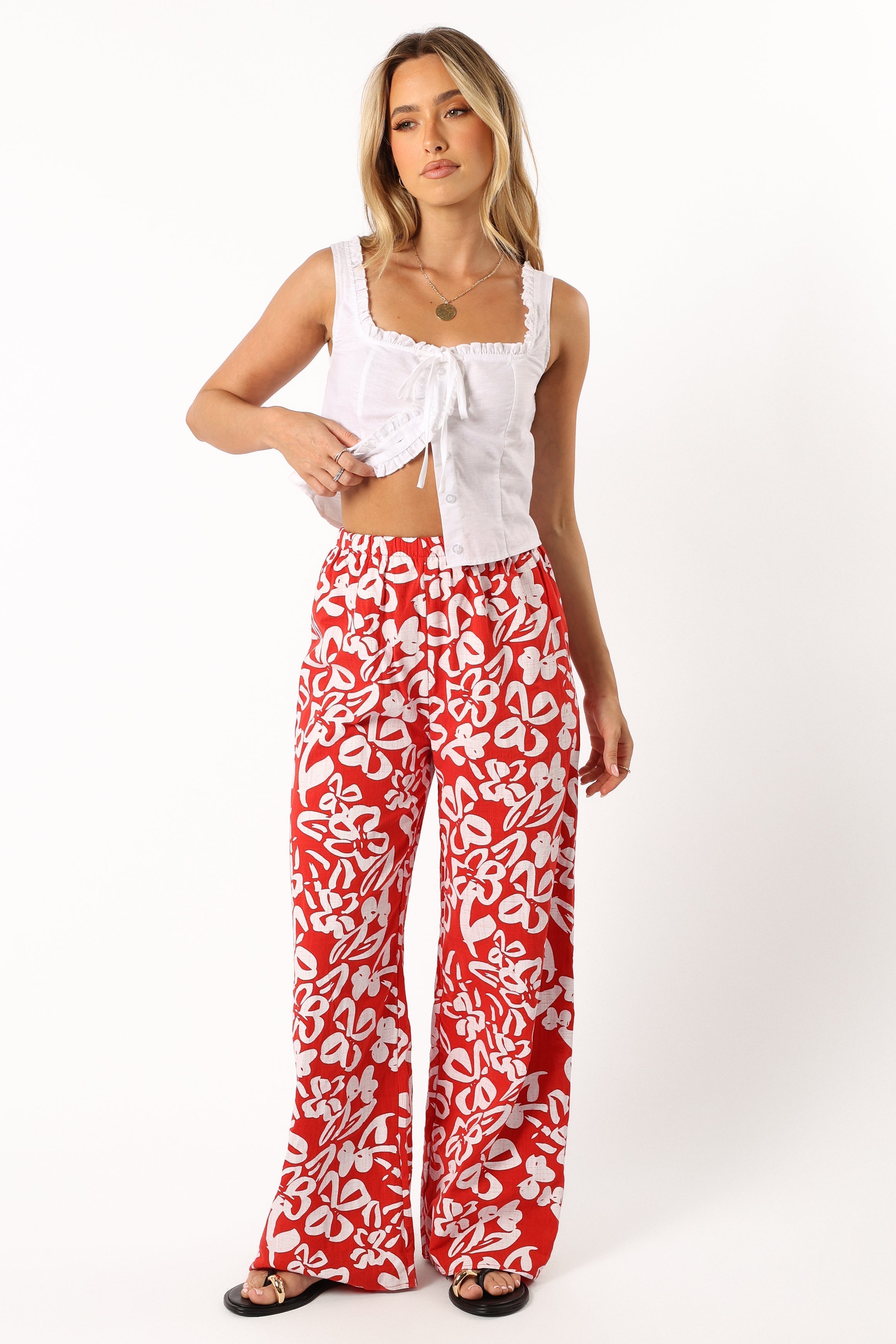 Luna Pants - Red Floral