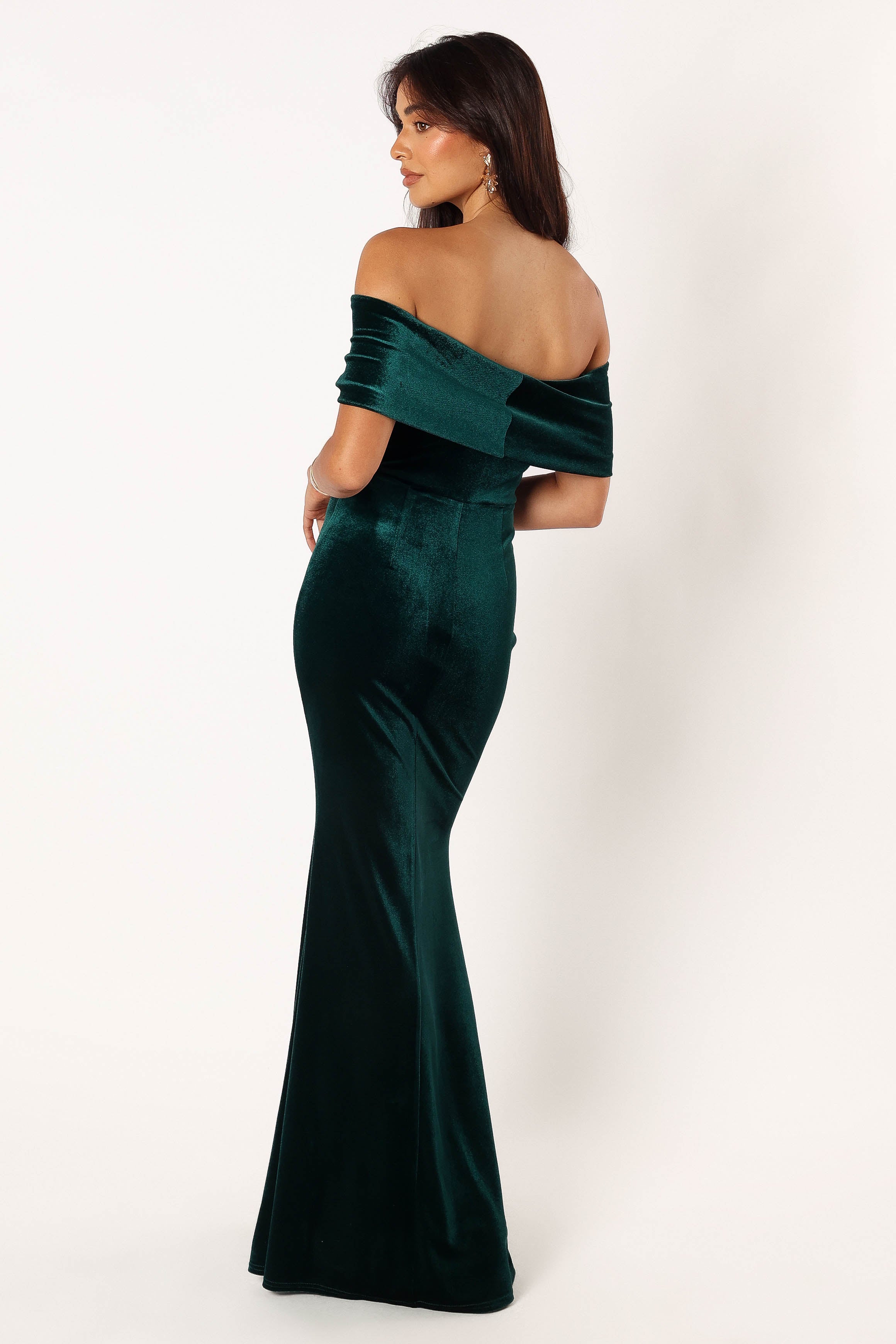 Adair Off Shoulder Maxi Dress - Emerald Green