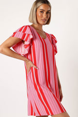 Amara Mini Dress - Pink Stripe