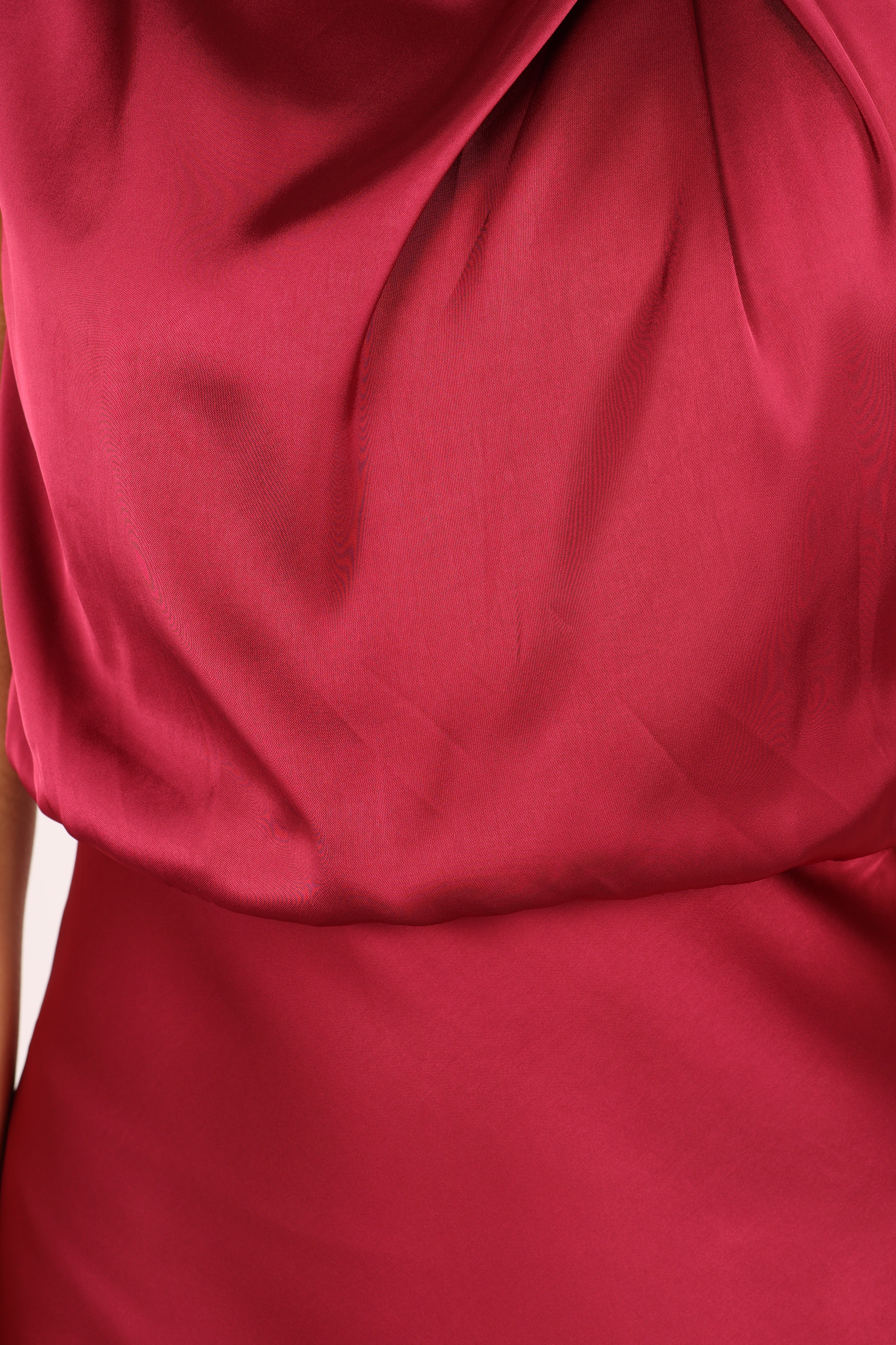 Anabelle Halter Neck Mini Dress - Berry