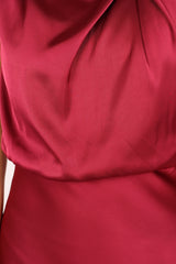 Anabelle Halter Neck Mini Dress - Berry