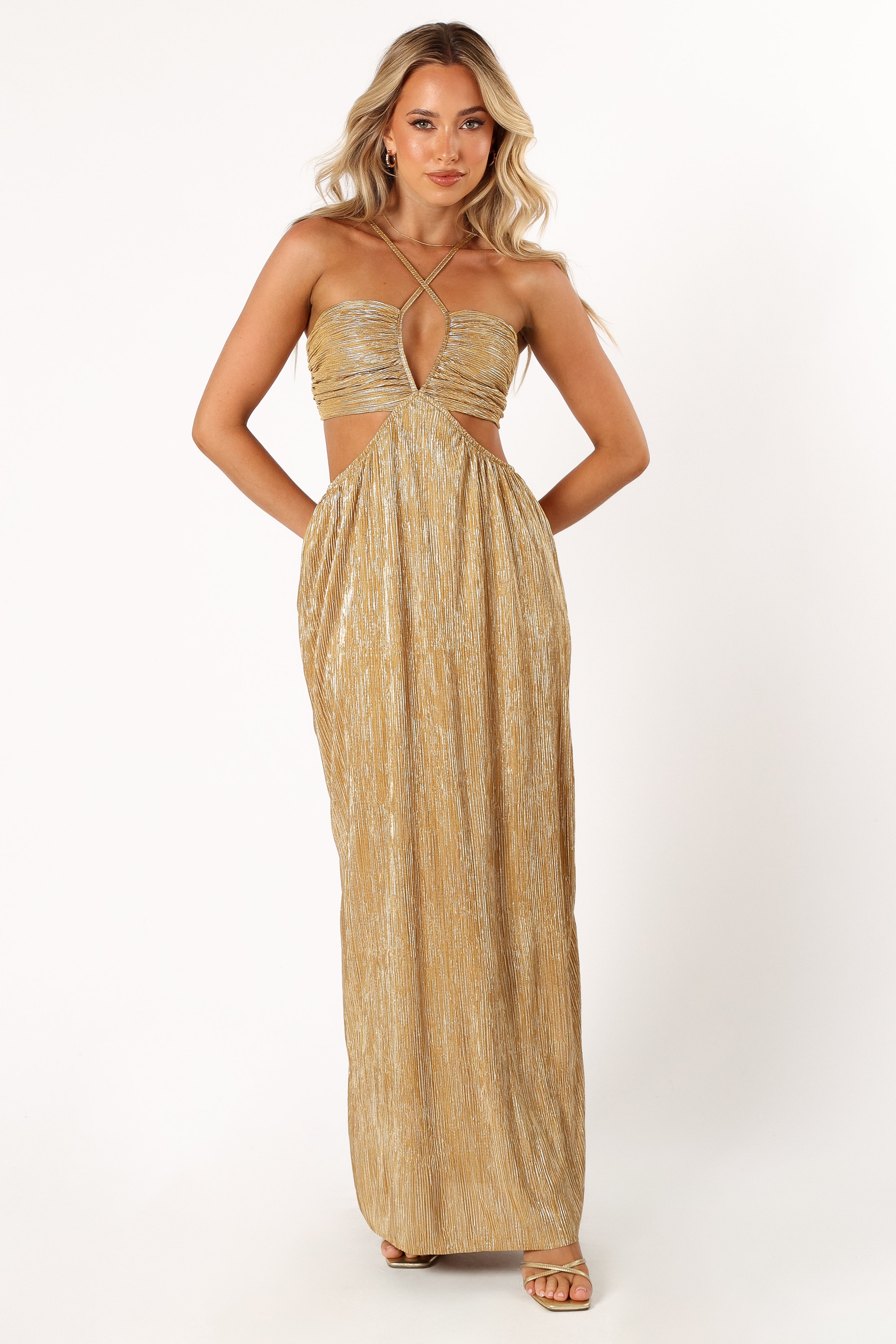 Beyz Midi Dress - Gold