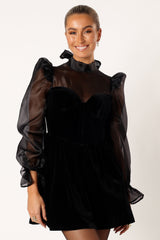 Blaire Longsleeve Mini Dress - Black