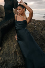 Jamie Maxi Slip Dress - Black