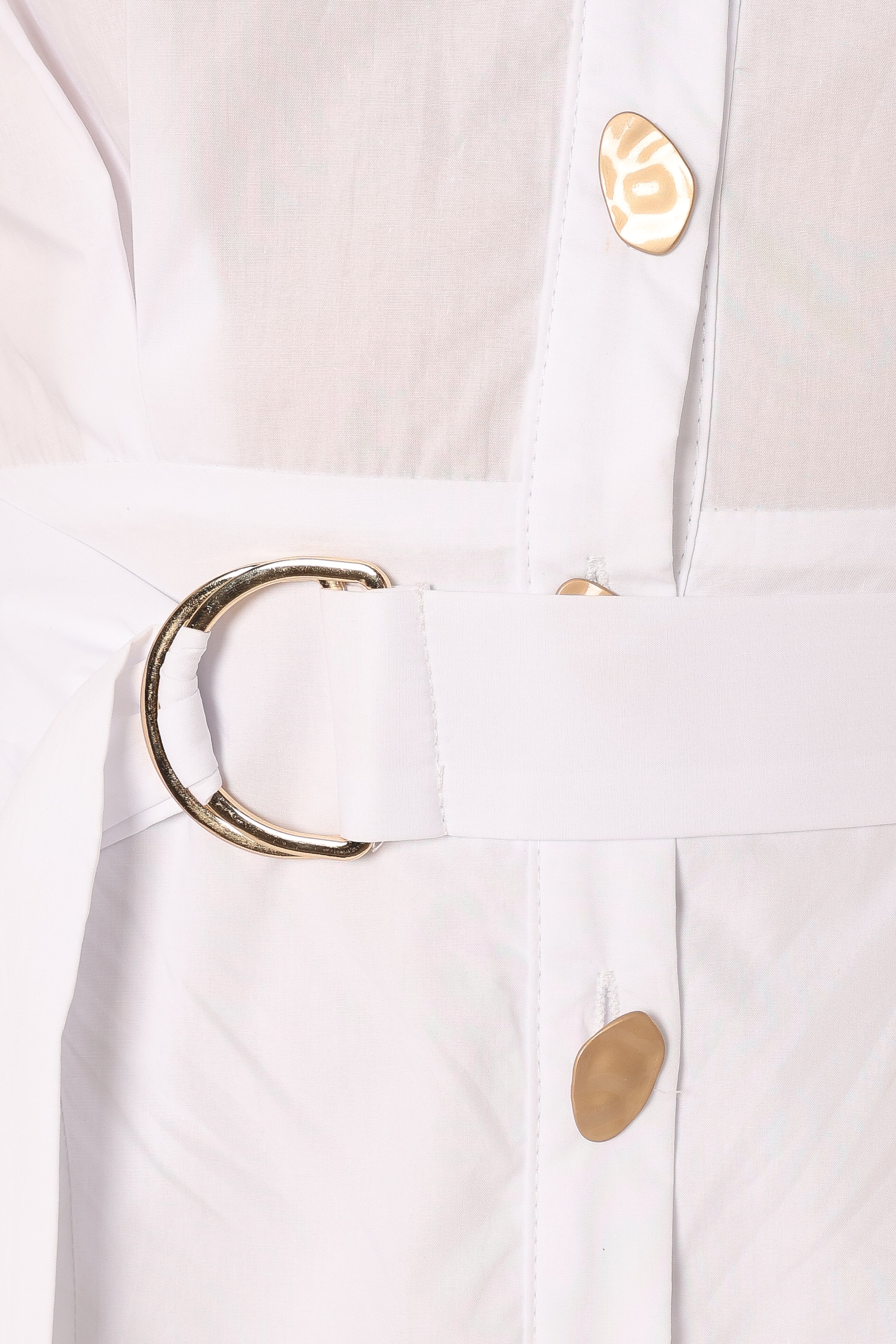 Julia Belted Mini Dress - White