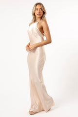 Kaye Halterneck Maxi Dress - Champagne