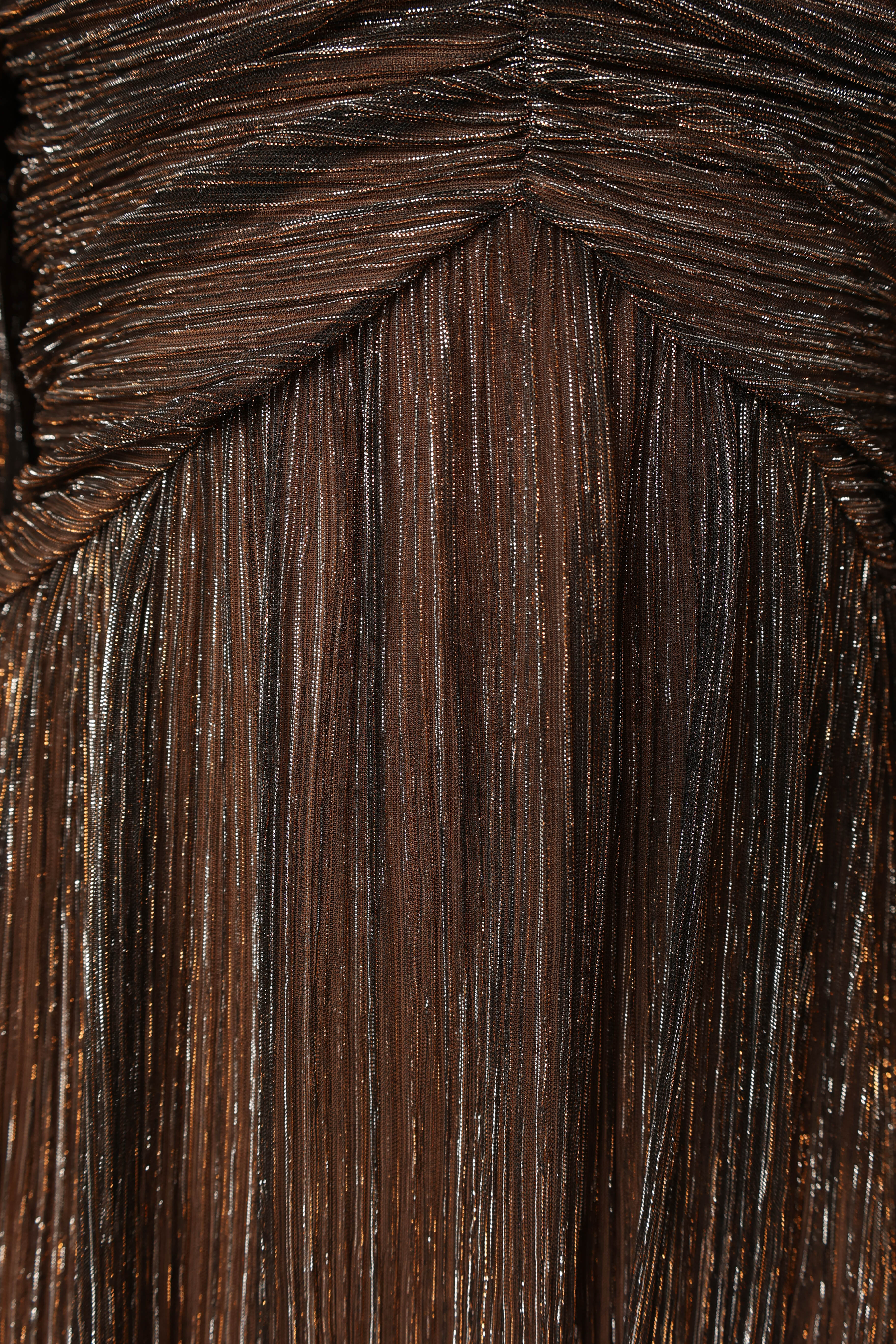 Lustre Long Sleeve Midi Dress - Bronze