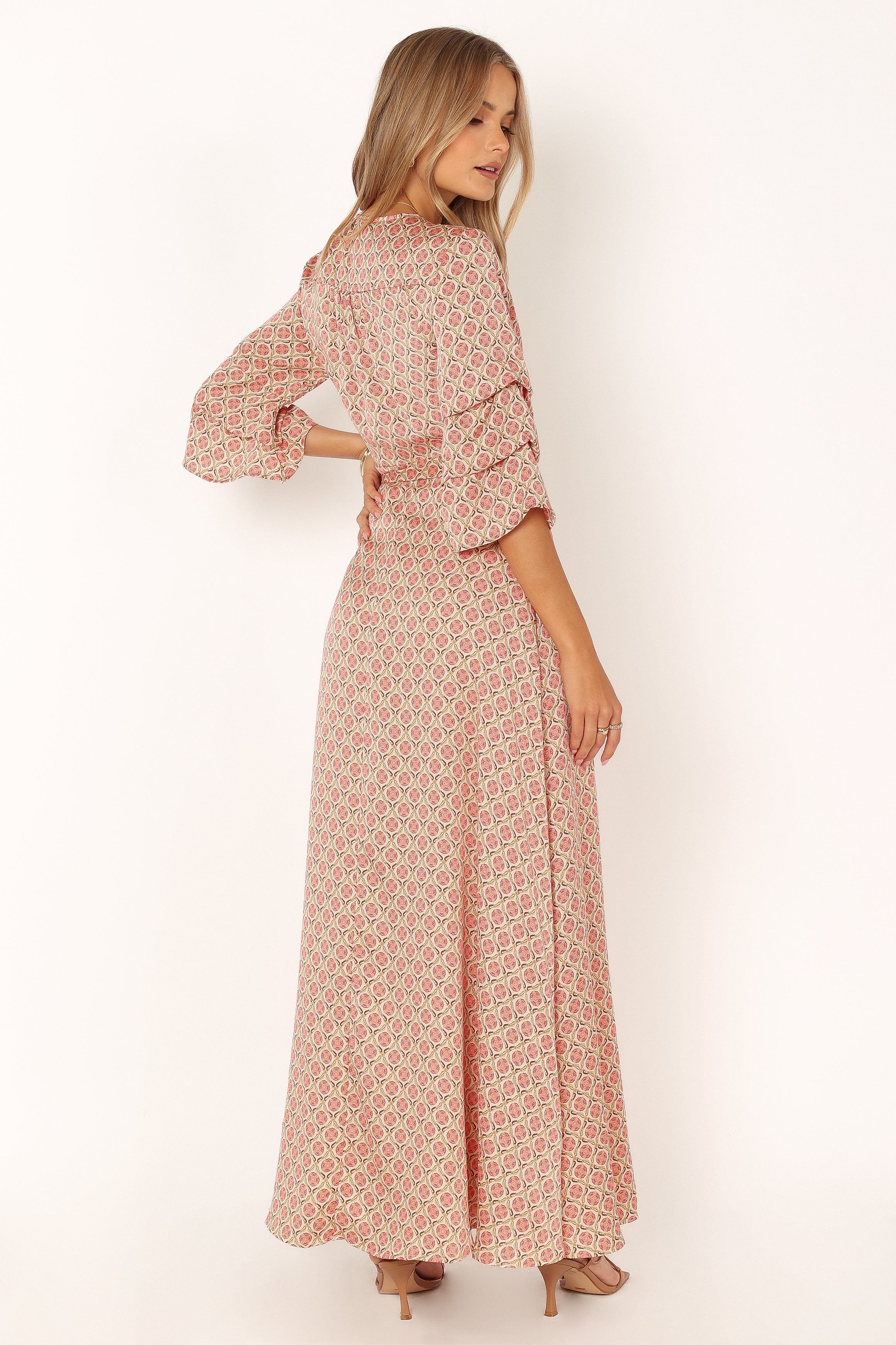 Margot Wrap Maxi Dress - Orange Print