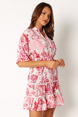 Sienna Long Sleeve Mini Dress - Pink