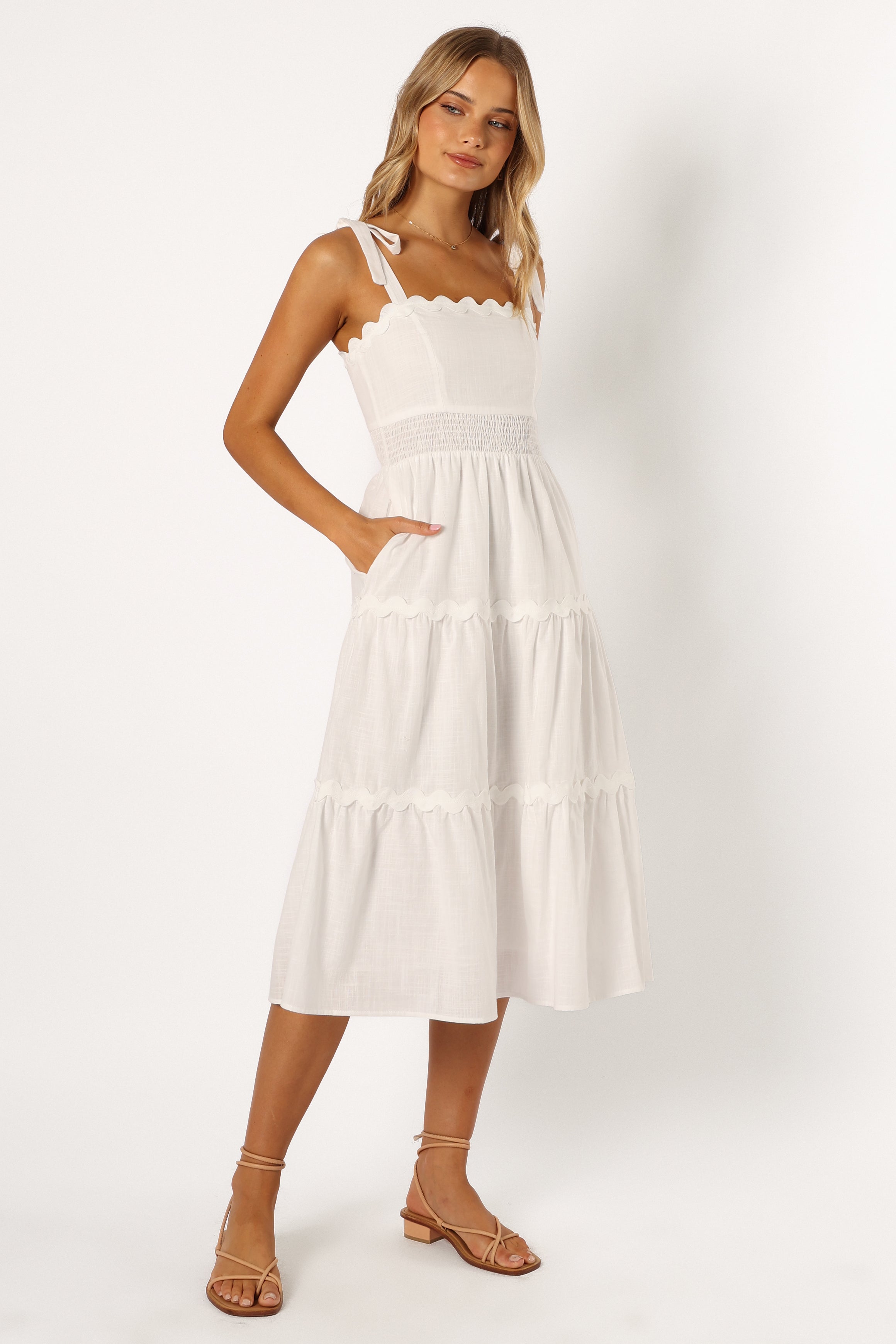 Urmi Midi Dress - White