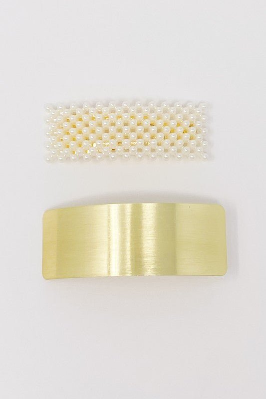 Hairclip Set - Gold/Pearl