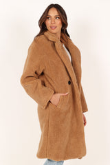 Beatrice Faux Fur Coat - Camel