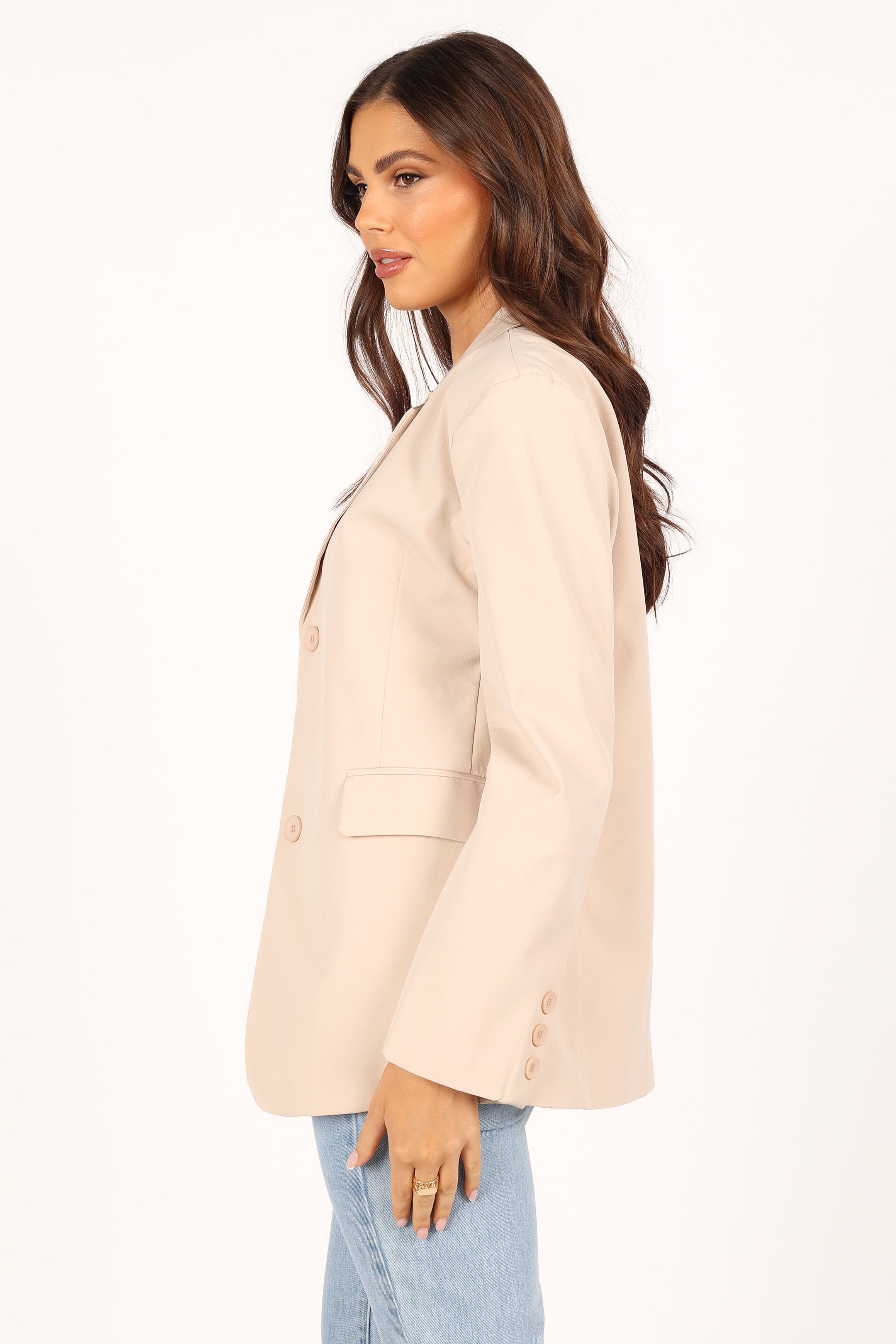 Myla Single Button Blazer - Cream