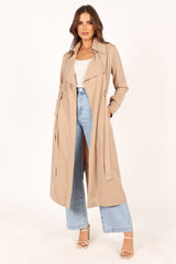 Robyn Tie Front Trench Coat - Beige