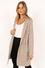 Skylar Open Front Coatigan - Taupe