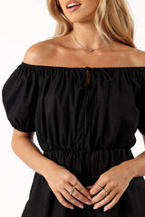Destiny Off Shoulder Romper - Black