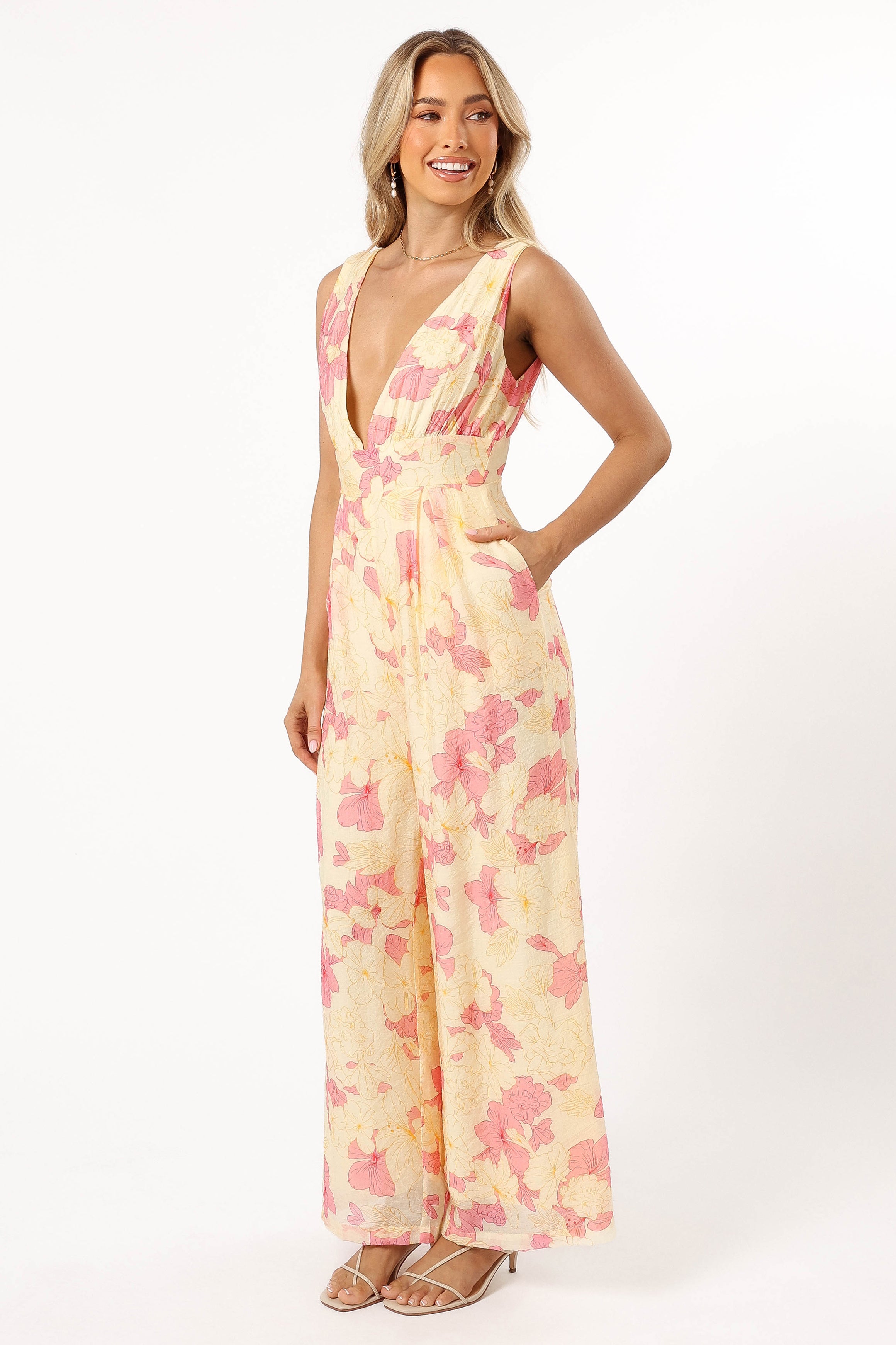 Halle Jumpsuit - Yellow Pink