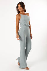 Heather One Shoulder Jumpsuit - Sage