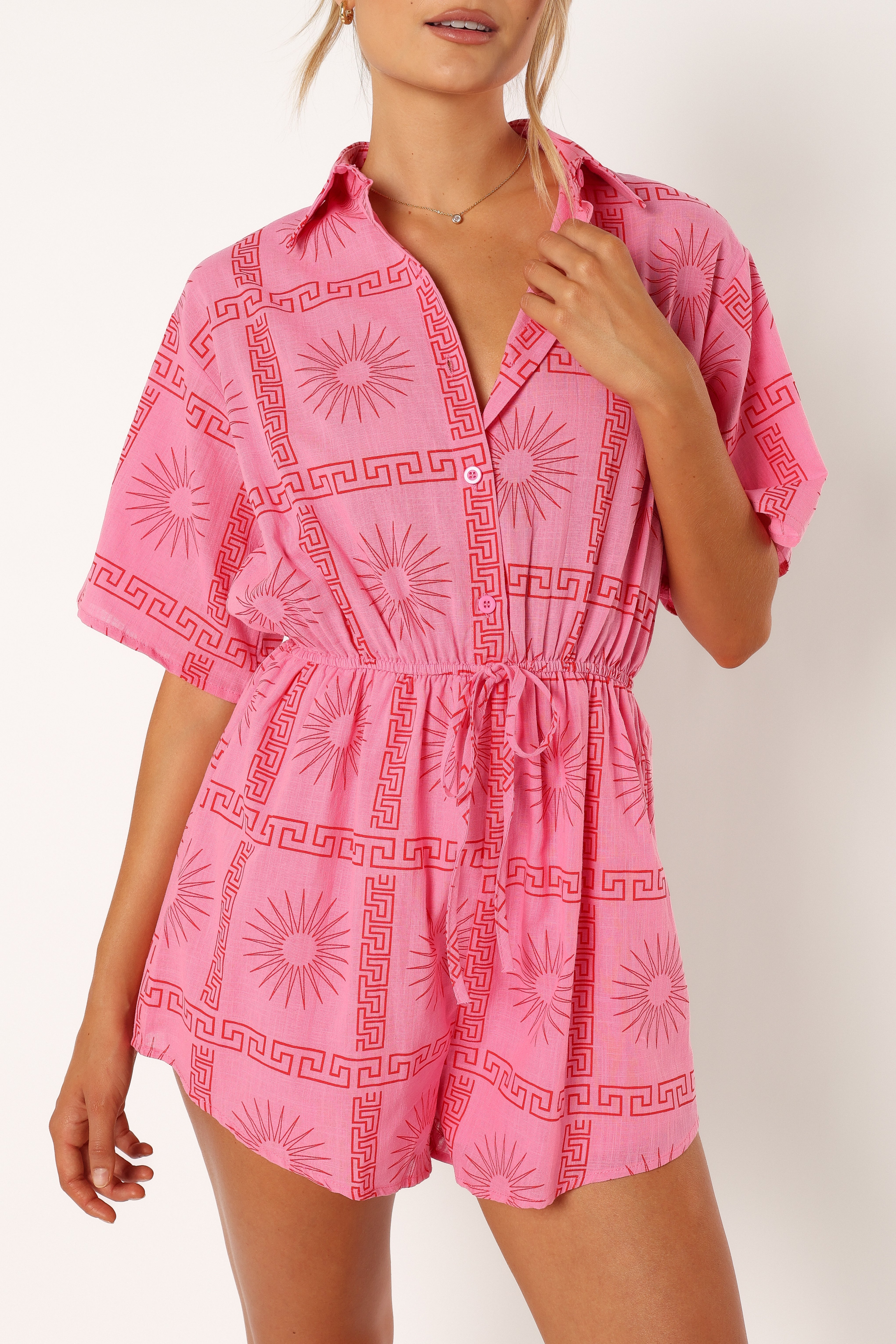 Ilios Romper - Pink Print