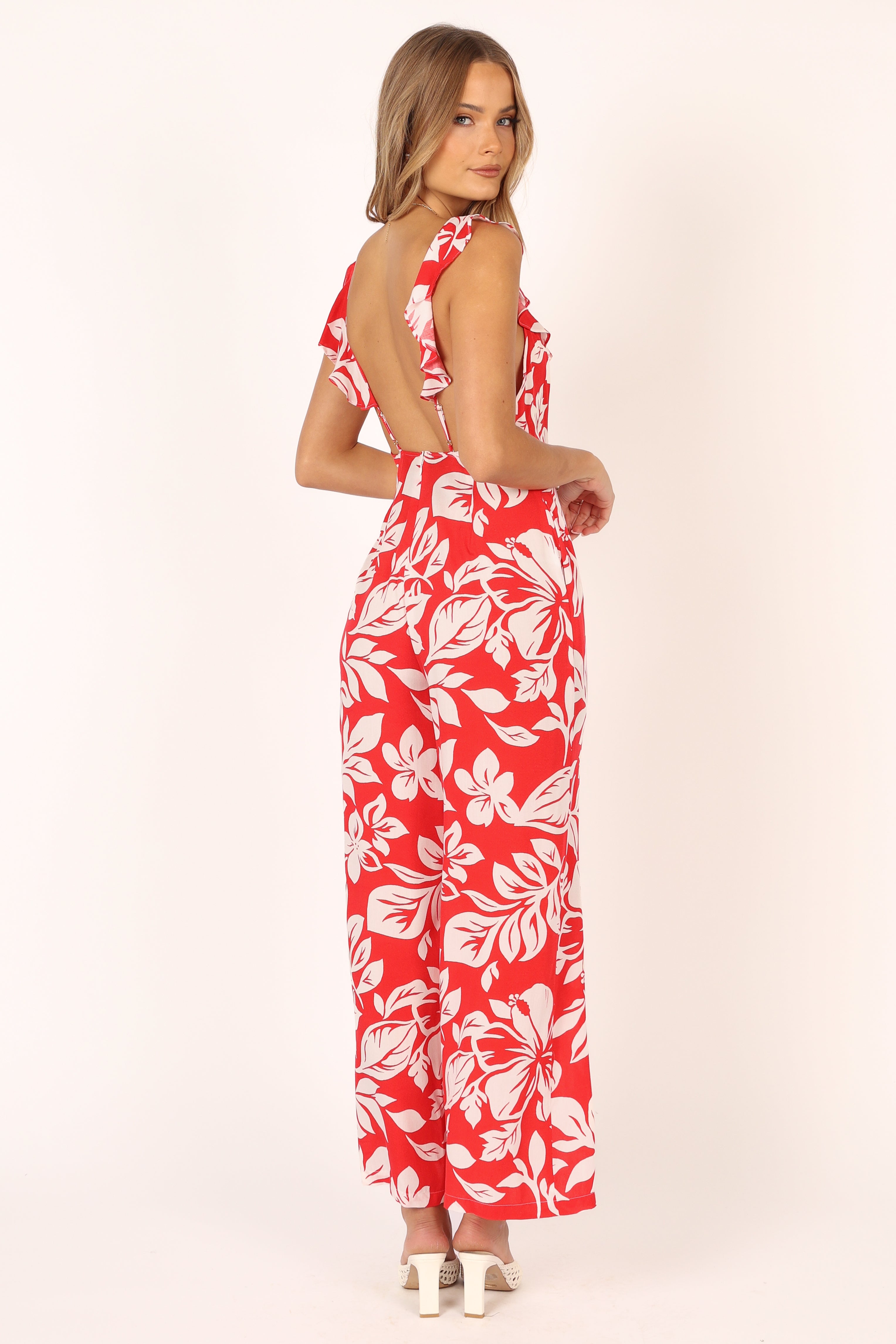 Parker Frill Jumpsuit - Red