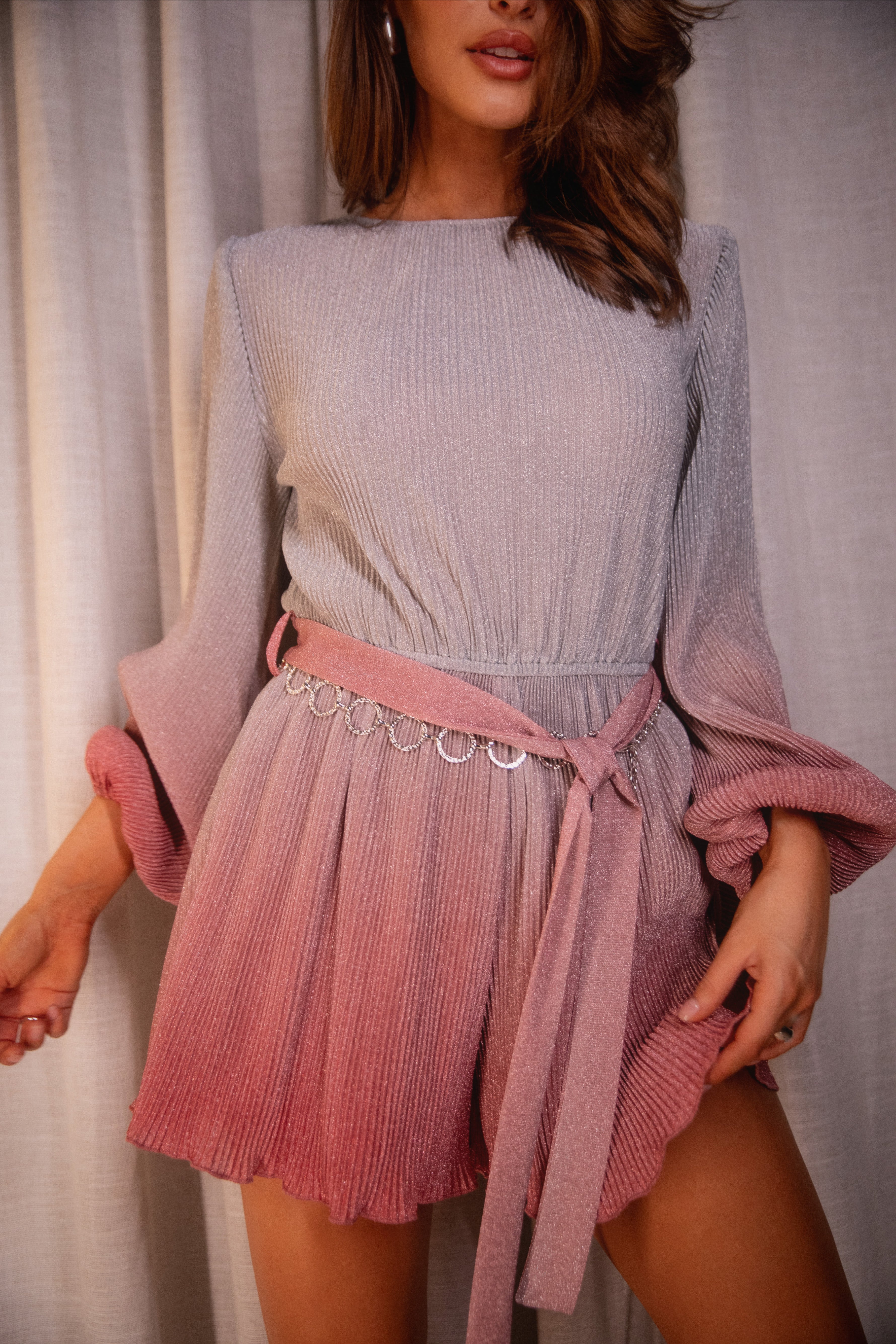 Rebecca Gradient Romper - Pink