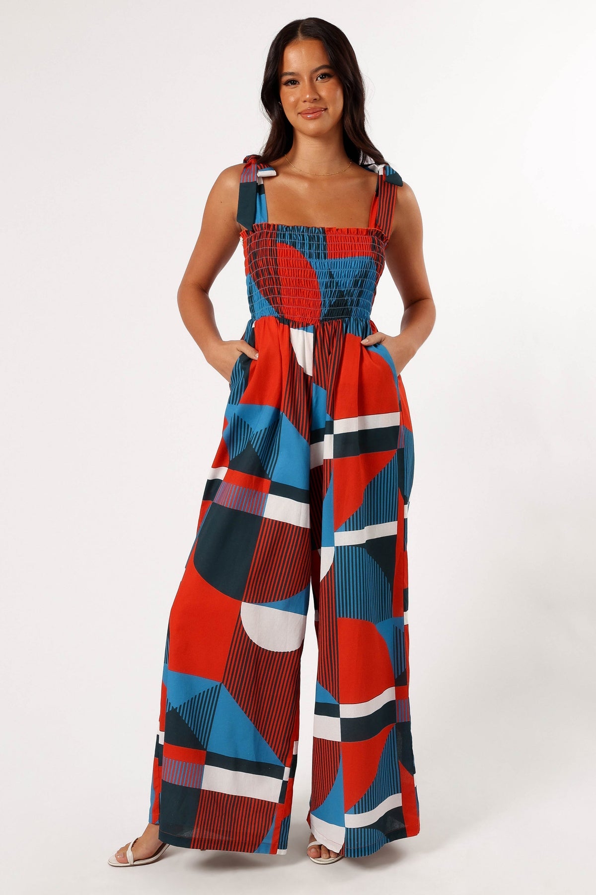 Wrenley Jumpsuit - Blue Geo