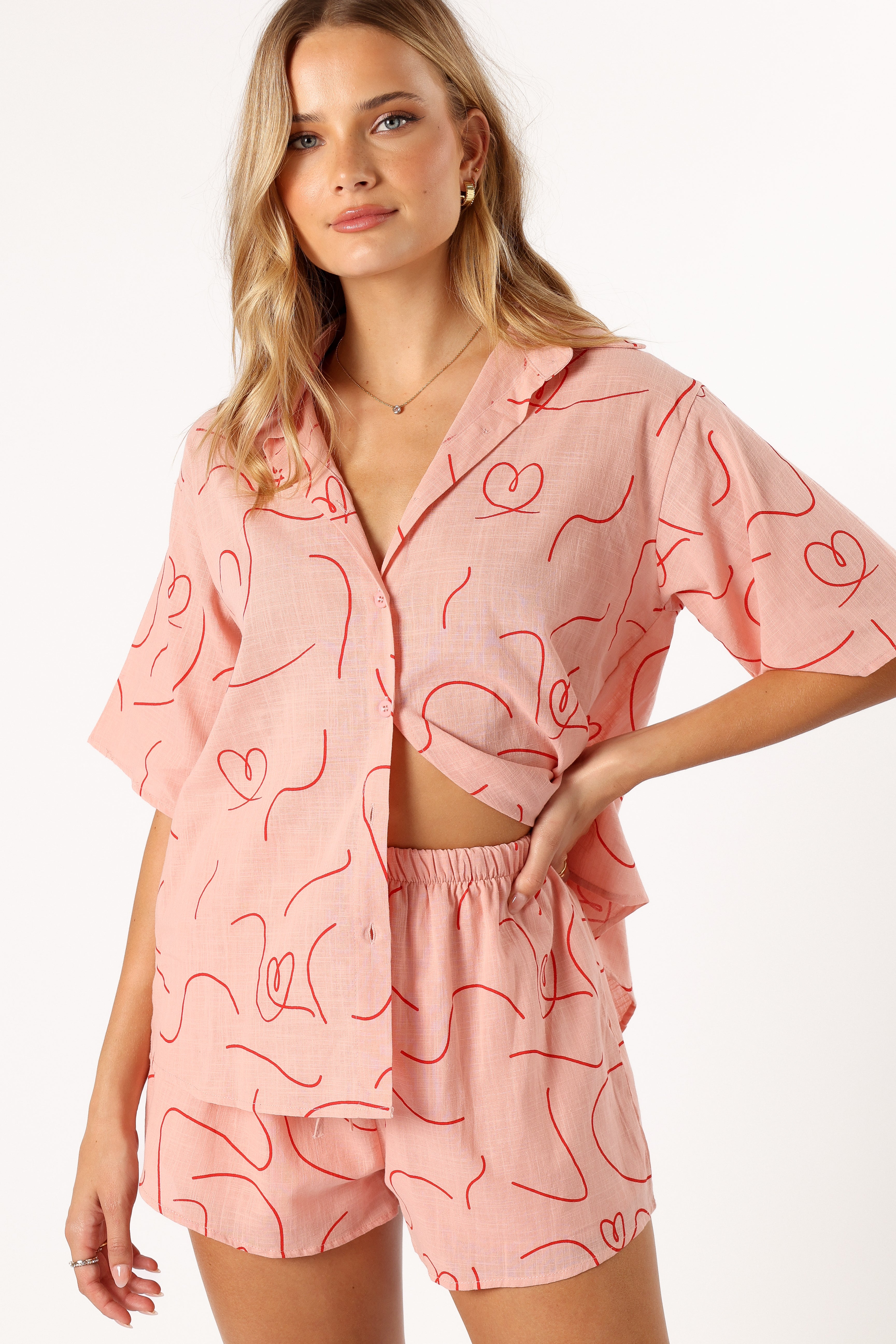 Darla Short Set - Pink Swirl