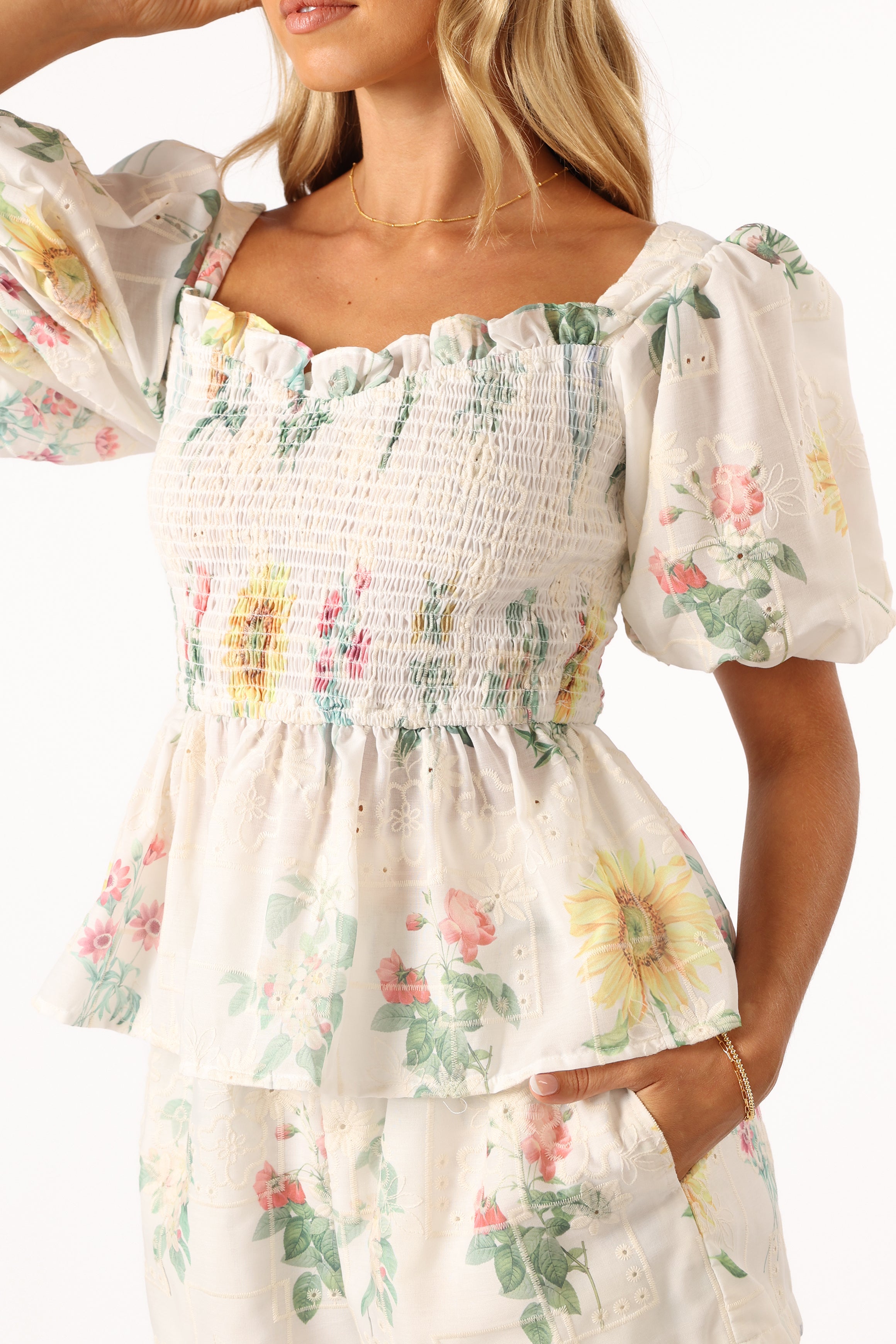 Amalie Top - White Floral