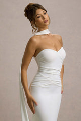 Rosabel | Cream Sweetheart Maxi Dress With Sash